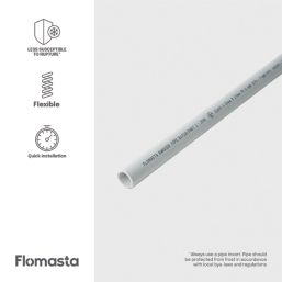 Flomasta  Push-Fit PB Layflat Pipe 22mm x 25m White