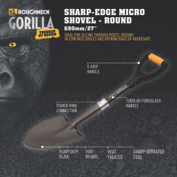 Roughneck Gorilla Digging Head with Serrated Blade Heavy Duty Sharp-Edge Micro Shovel