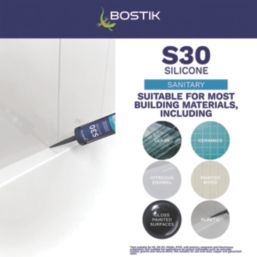 Bostik S30 Sanitary Silicone Sealant White 310ml