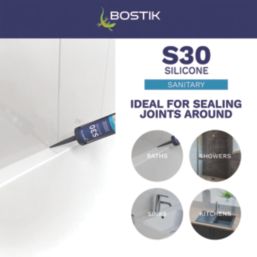 Bostik S30 Sanitary Silicone Sealant White 310ml