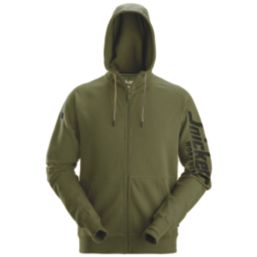 Snickers 2895 Logo Full Zip Hoodie Khaki Green Small 36" Chest
