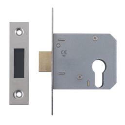 Smith & Locke Fire Rated  Nickel-Plated Euro Profile Deadlock 76mm Case - 57mm Backset