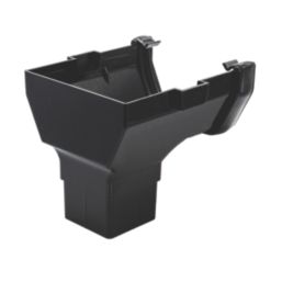 FloPlast  uPVC Square Stop End Outlet Black 114mm x 65mm