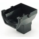 FloPlast  uPVC Square Stop End Outlet Black 114mm x 65mm