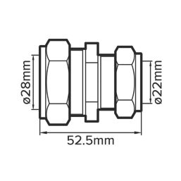 Flomasta  Brass Compression Reducing Coupler 28mm x 22mm