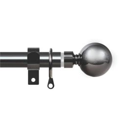 Renaissance Black Nickel Curtain Pole 19/16mm x 120-210cm