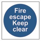 Essentials  Non Photoluminescent "Fire Escape Keep Clear" Sign 100mm x 100mm