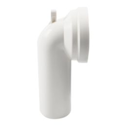 Flomasta  Rigid 90° Angled Pan Connector White 300mm