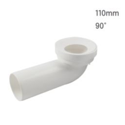Flomasta  Rigid 90° Angled Pan Connector White 300mm