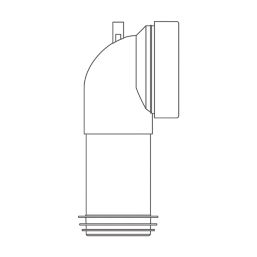 Flomasta  Rigid 90° Angled Pan Connector White 300mm