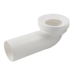 Flomasta  Rigid 90° Angled Pan Connector White 300mm