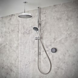 Mira Platinum HP/Combi Ceiling-Fed Black/Chrome Thermostatic Wireless Dual Outlet Digital Mixer Shower