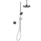Mira Platinum HP/Combi Ceiling-Fed Black/Chrome Thermostatic Wireless Dual Outlet Digital Mixer Shower