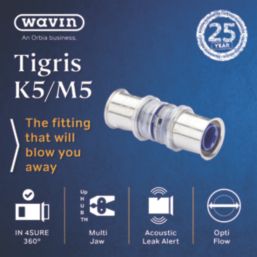 Wavin Tigris  Multi-Layer Composite Press-Fit Equal Straight Couplers 20mm 10 Pack