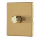 Contactum Lyric 1-Gang 2-Way  Dimmer Switch  Brushed Brass