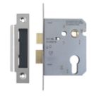 Smith & Locke Fire Rated  Nickel-Plated Euro Profile Sashlock 76mm Case - 57mm Backset