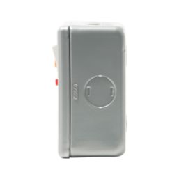 British General  13A 2-Gang SP Switched Metal Clad Passive RCD Socket with White Inserts