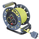 PRO XT 13A 2-Gang 25m  Cable Reel + 2.1A 2-Outlet Type A USB Charger 240V
