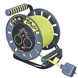 PRO XT 13A 2-Gang 25m  Cable Reel + 2.1A 2-Outlet Type A USB Charger 240V