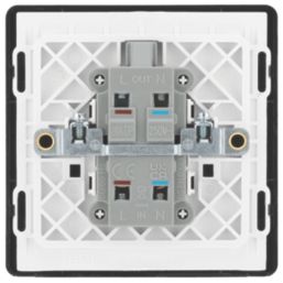 British General Evolve 20A 1-Gang DP Control Switch Grey with LED with Black Inserts