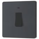 British General Evolve 20A 1-Gang DP Control Switch Grey with LED with Black Inserts