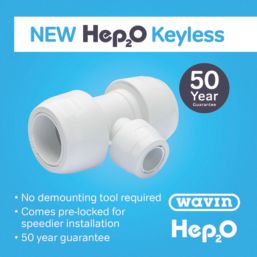Hep2O  Plastic Push-Fit Reducing Keyless Tee 28mm x 28mm x 15mm