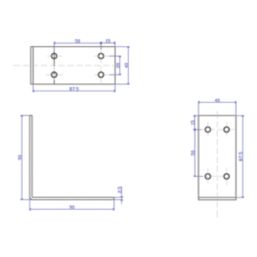 Essentials Angle Brackets Silver 90mm x 90mm x 40mm 10 Pack