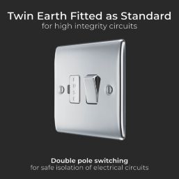 British General Nexus Metal 13A Switched Fused Spur  Polished Chrome