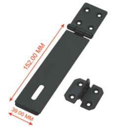 Smith & Locke Hasp & Staple Black Powder-Coated 152mm