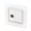 Retrotouch Crystal 1-Gang Coaxial TV Socket White Glass with White Inserts