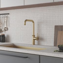 ETAL Caprise Industrial Style Kitchen Mixer Tap Brushed Brass