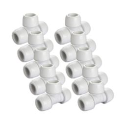 Hep2O  Plastic Push-Fit Equal Keyless Tee 22mm 10 Pack
