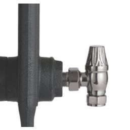 Arroll UK-18 15mm x 1/2" Black Nickel Angled Traditional Thermostatic Radiator Valve & Lockshield