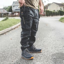 DEWALT Lubec Work Trousers Grey / Black 34" W 31" L