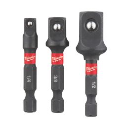 Milwaukee SHOCKWAVE Hex Shank Socket Adaptors 3 Pieces