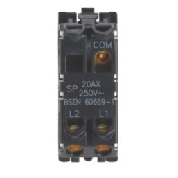 Contactum  20AX Grid SP Key Switch Brushed Steel  with White Inserts