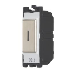 Contactum  20AX Grid SP Key Switch Brushed Steel  with White Inserts