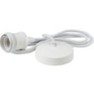 Knightsbridge Vintage 1.8m Pendant Set Light Fitting E27 Matt White 3 1/2"