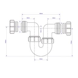 McAlpine Running P Trap White 40mm