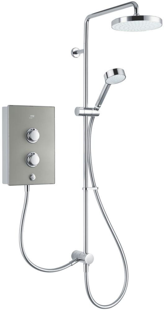 Mira Decor Dual Warm Silver 10.8kW Manual Electric Shower Screwfix