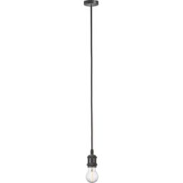 Knightsbridge Vintage 1.8m Pendant Set Light Fitting E27 Smoked Bronze 3 1/2"