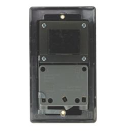 British General Nexus Metal 2-Gang Dual Voltage Shaver Socket 115 / 240V Antique Brass with Black Inserts