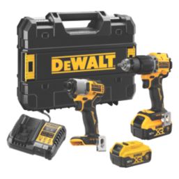 DEWALT DCK2029P2T-GB 18V 2 x 5.0Ah Li-Ion XR Brushless Cordless Combi Drill & Impact Driver Twin Kit