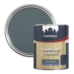 Fortress 750ml Mid Grey Satin Water-Based Interior Furniture Varnish