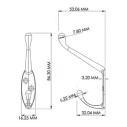 Essentials Coat & Hat Hook Brushed Brass 86mm