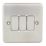 Hager Sollysta WRPS32BSW 10AX 3-Gang 2-Way Light Switch  Brushed Steel with White Inserts