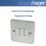 Hager Sollysta WRPS32BSW 10AX 3-Gang 2-Way Light Switch  Brushed Steel with White Inserts