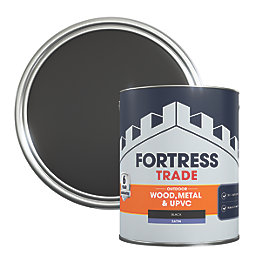 Fortress Trade  Satin Black Emulsion Multi-Surface Paint 2.5Ltr