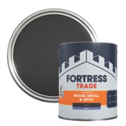 Fortress Trade 2.5Ltr Black Satin Emulsion Multi Surface Paint
