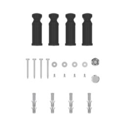 Flomasta 1000mm x 600mm 1760BTU Black Flat  Towel Radiator